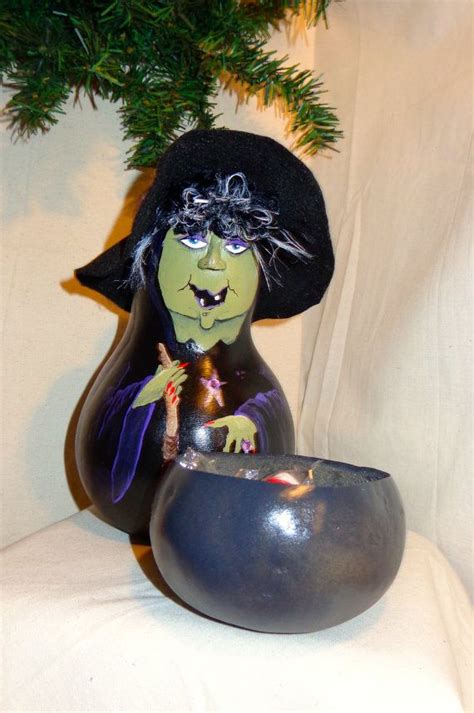 Warty gourd witch cauldron